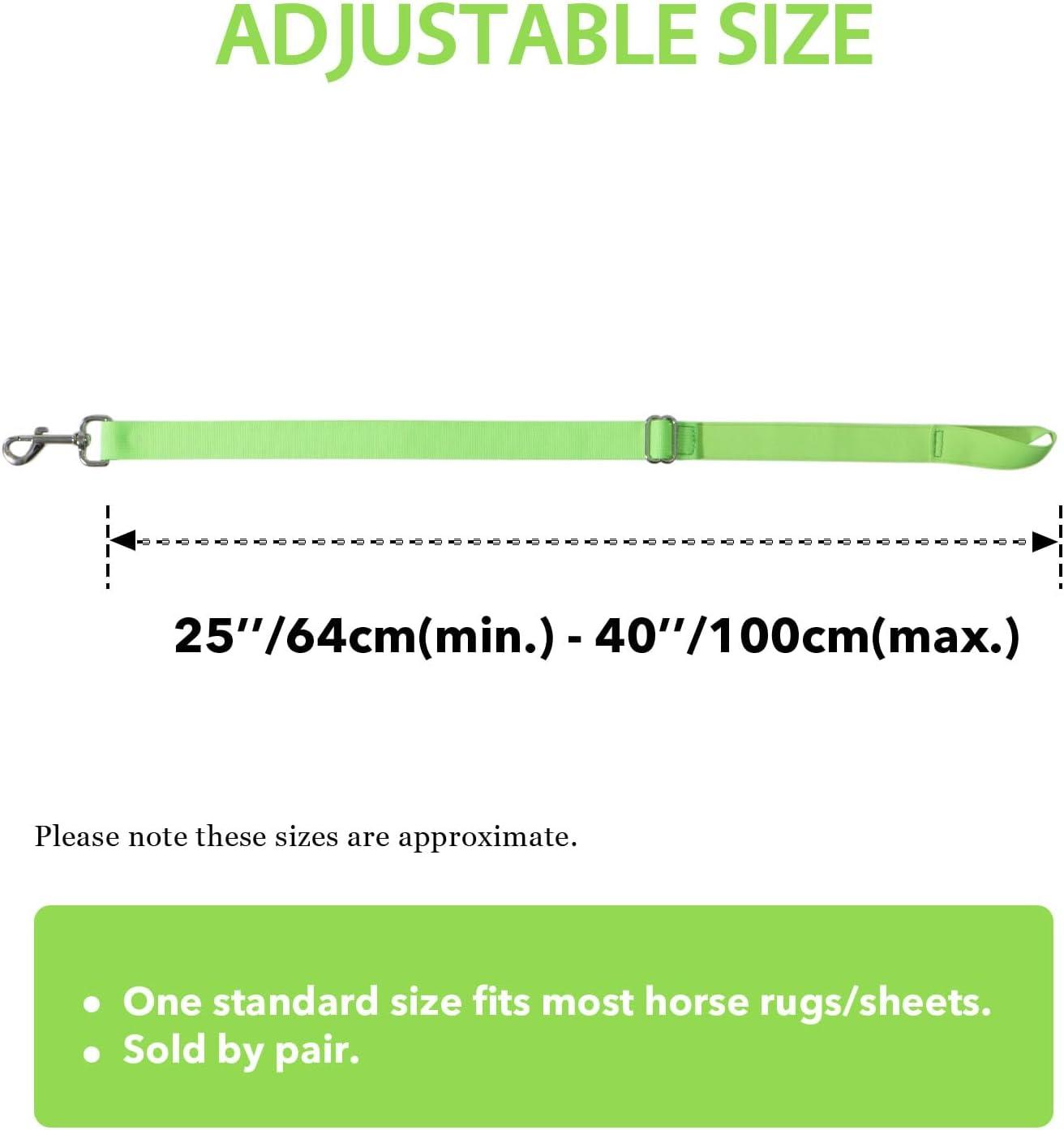 imageHarrison Howard HalfWay Elastic Horse Leg Straps Replacement Horse Blanket Sheet Leg Straps Adjustable Length wFlexibility Orange Full LargeFluorescent Yellow