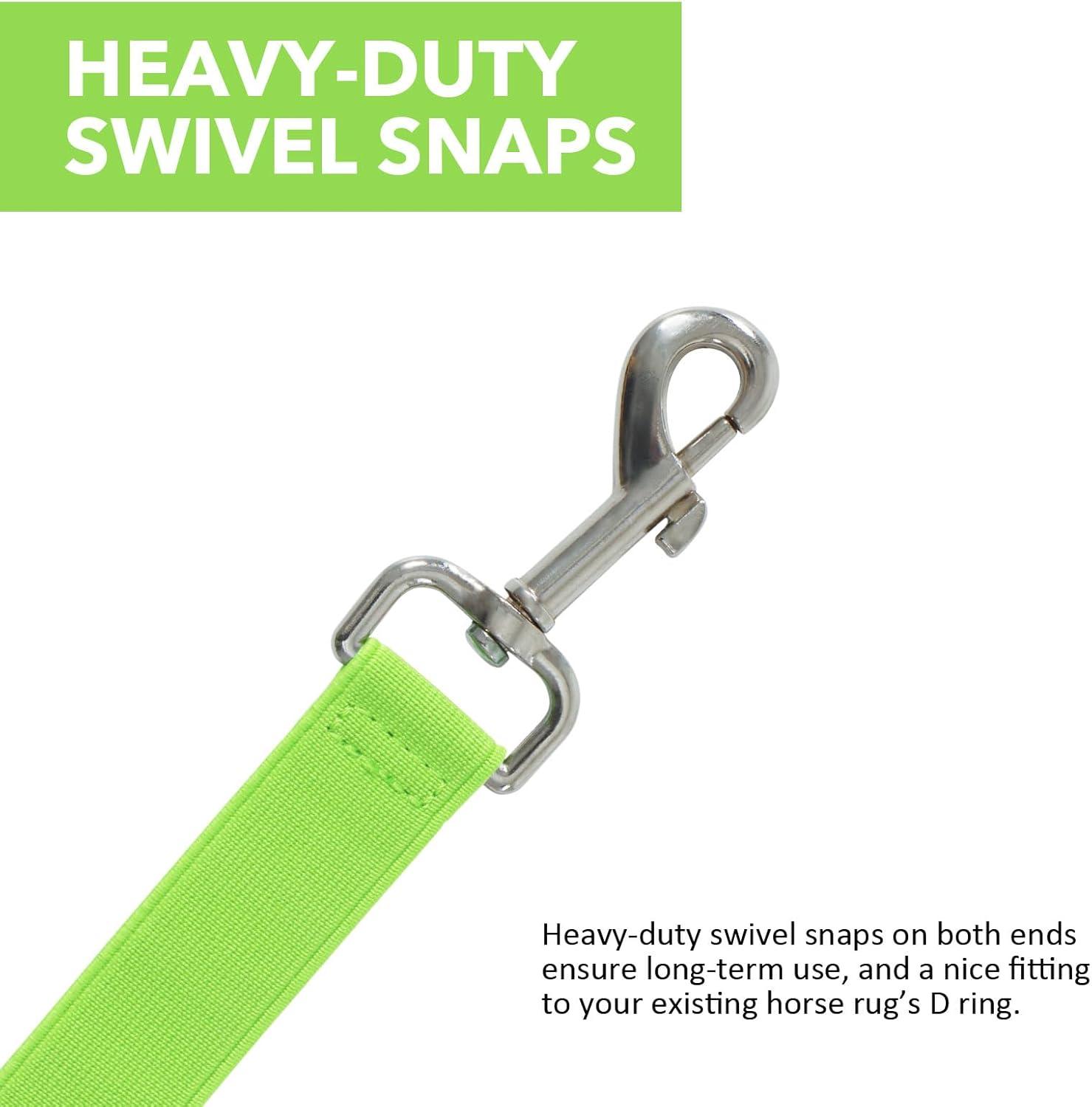 imageHarrison Howard HalfWay Elastic Horse Leg Straps Replacement Horse Blanket Sheet Leg Straps Adjustable Length wFlexibility Orange Full LargeFluorescent Yellow