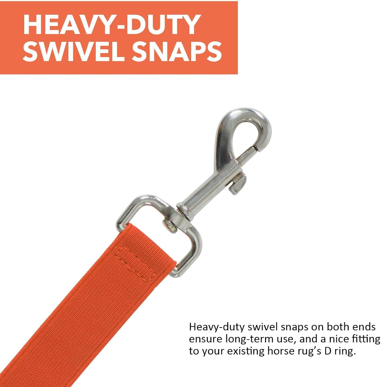 imageHarrison Howard HalfWay Elastic Horse Leg Straps Replacement Horse Blanket Sheet Leg Straps Adjustable Length wFlexibility Orange Full LargeOrange