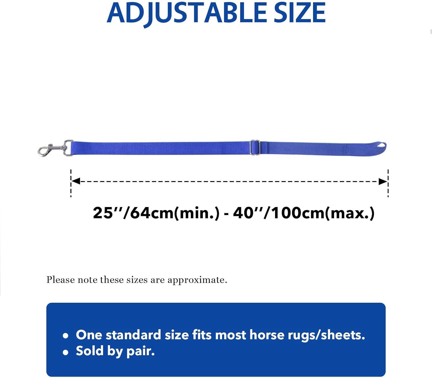 imageHarrison Howard HalfWay Elastic Horse Leg Straps Replacement Horse Blanket Sheet Leg Straps Adjustable Length wFlexibility Orange Full LargeRoyal Blue