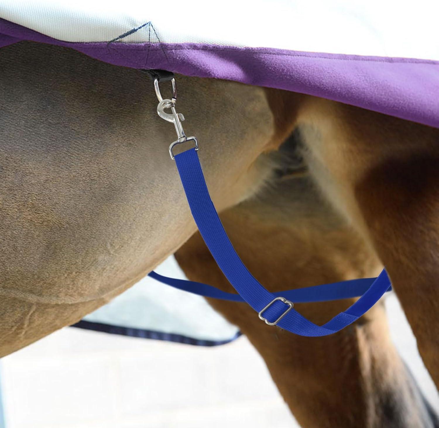 imageHarrison Howard HalfWay Elastic Horse Leg Straps Replacement Horse Blanket Sheet Leg Straps Adjustable Length wFlexibility Orange Full LargeRoyal Blue