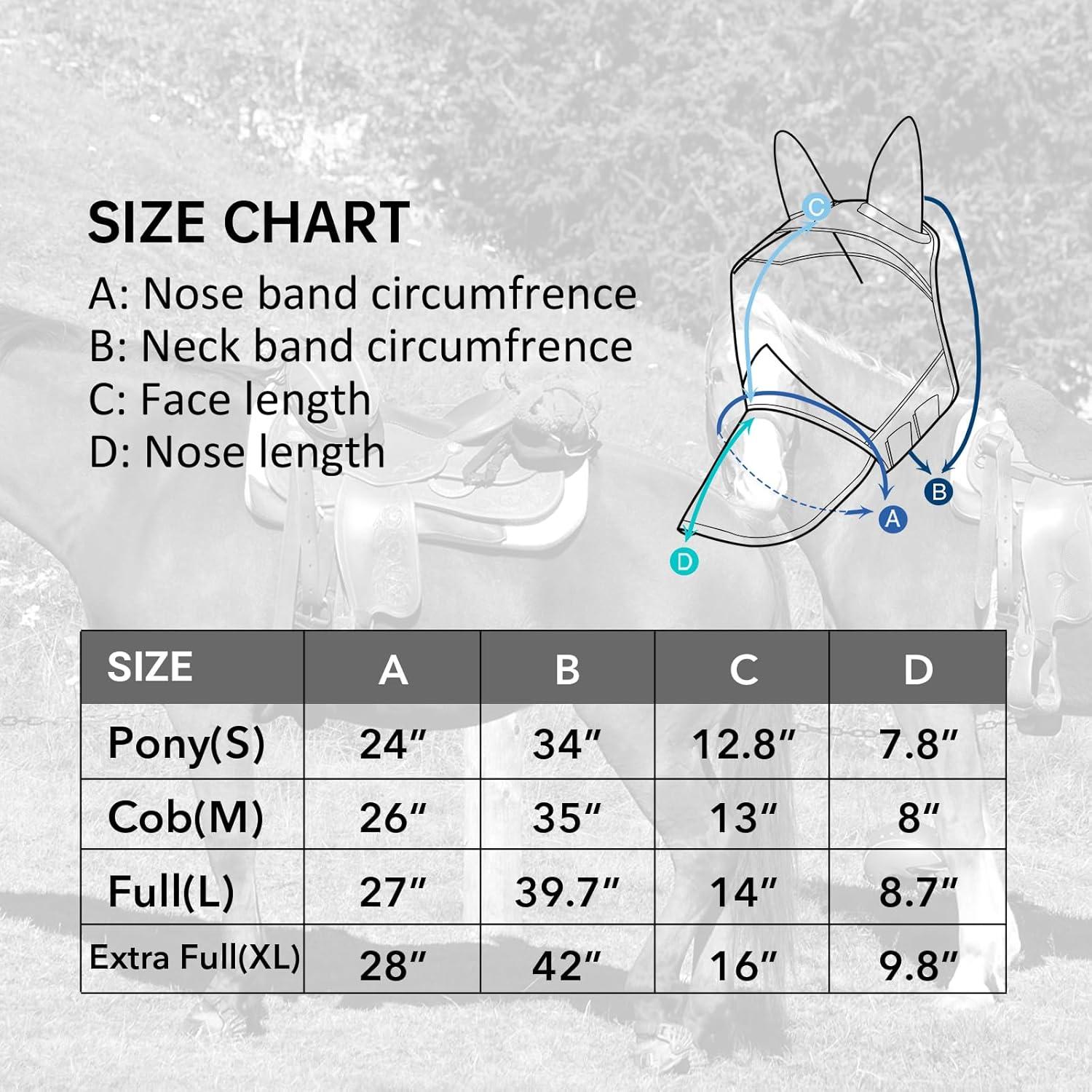 imageHarrison Howard Horse Fly Mask Long Nose with Ears FuchsiaNavy M CobOrange black