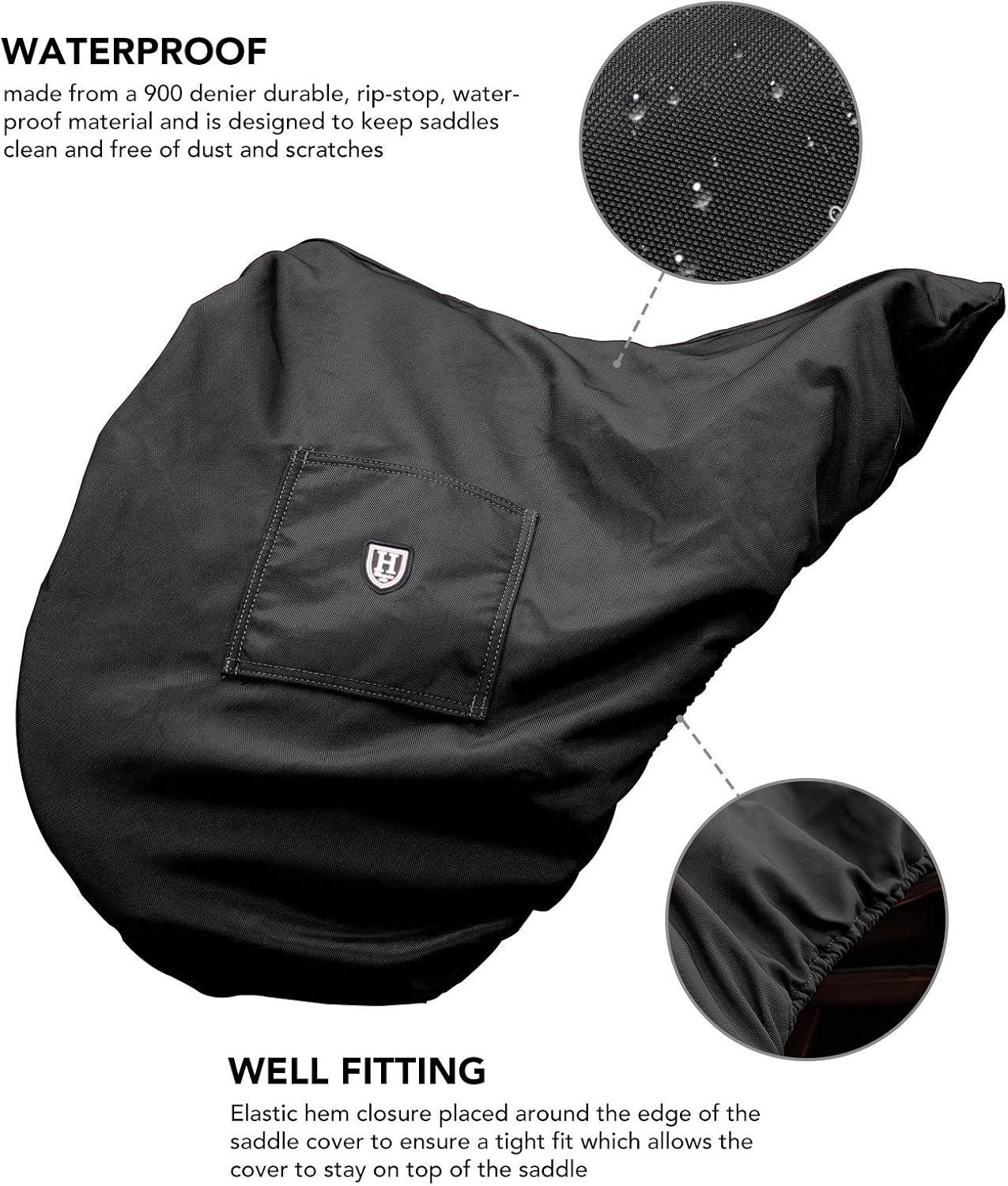 imageHarrison Howard Premium WaterproofBreathable FleeceLined Saddle Cover Scarlet RedMars Black