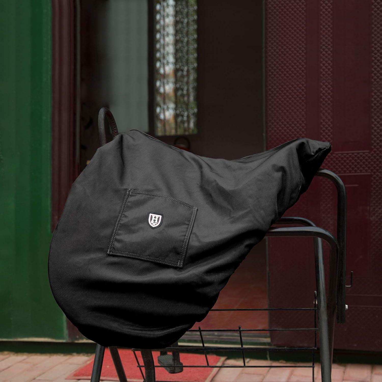 imageHarrison Howard Premium WaterproofBreathable FleeceLined Saddle Cover Scarlet RedMars Black