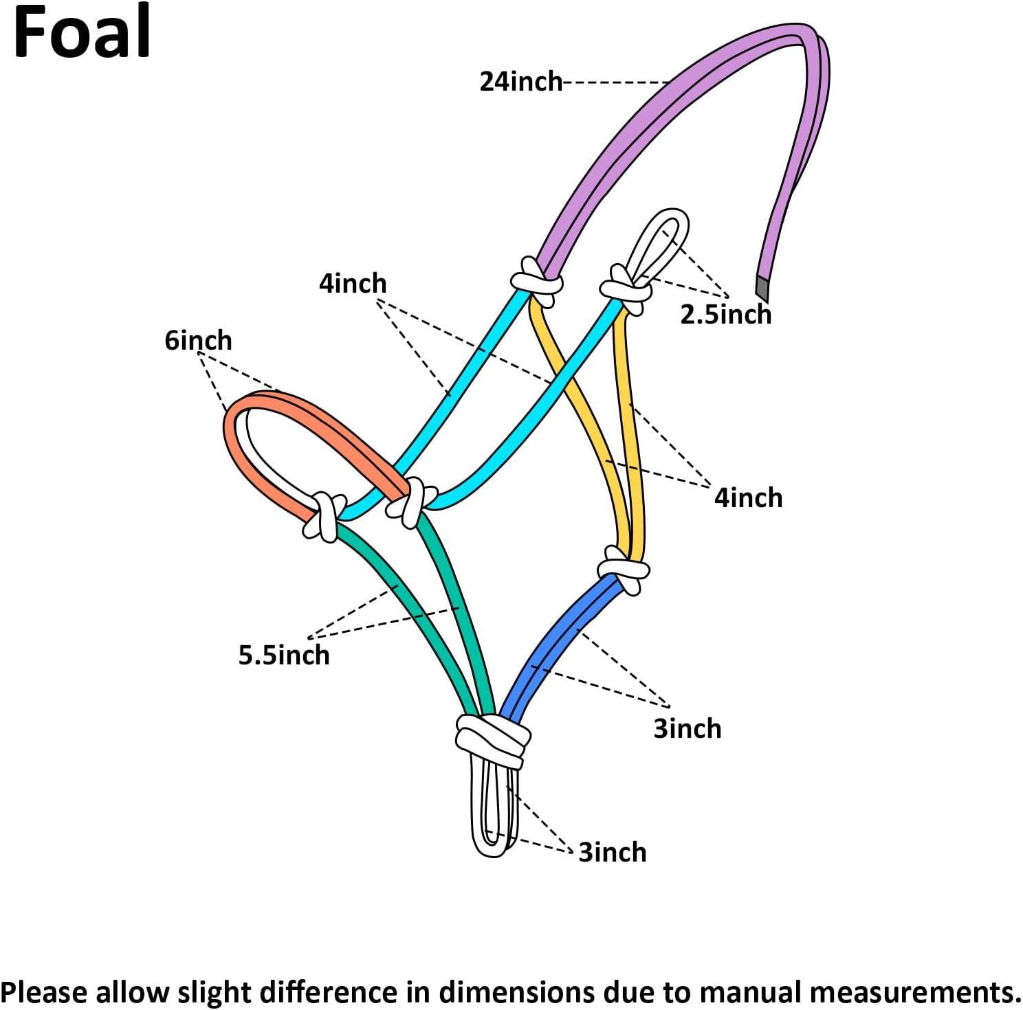 imageHarrison Howard Rope Halter for Horses Super Sturdy Training Halter with 2 Knot 14quot Stiff CordPurple