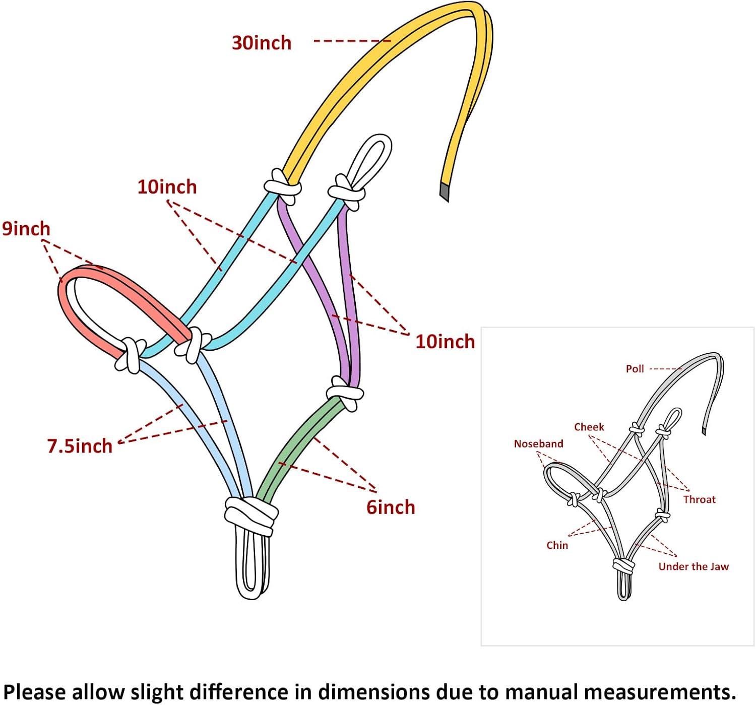 imageHarrison Howard Rope Halter for Horses Super Sturdy Training Halter with 2 Knot 14quot Stiff CordPurple