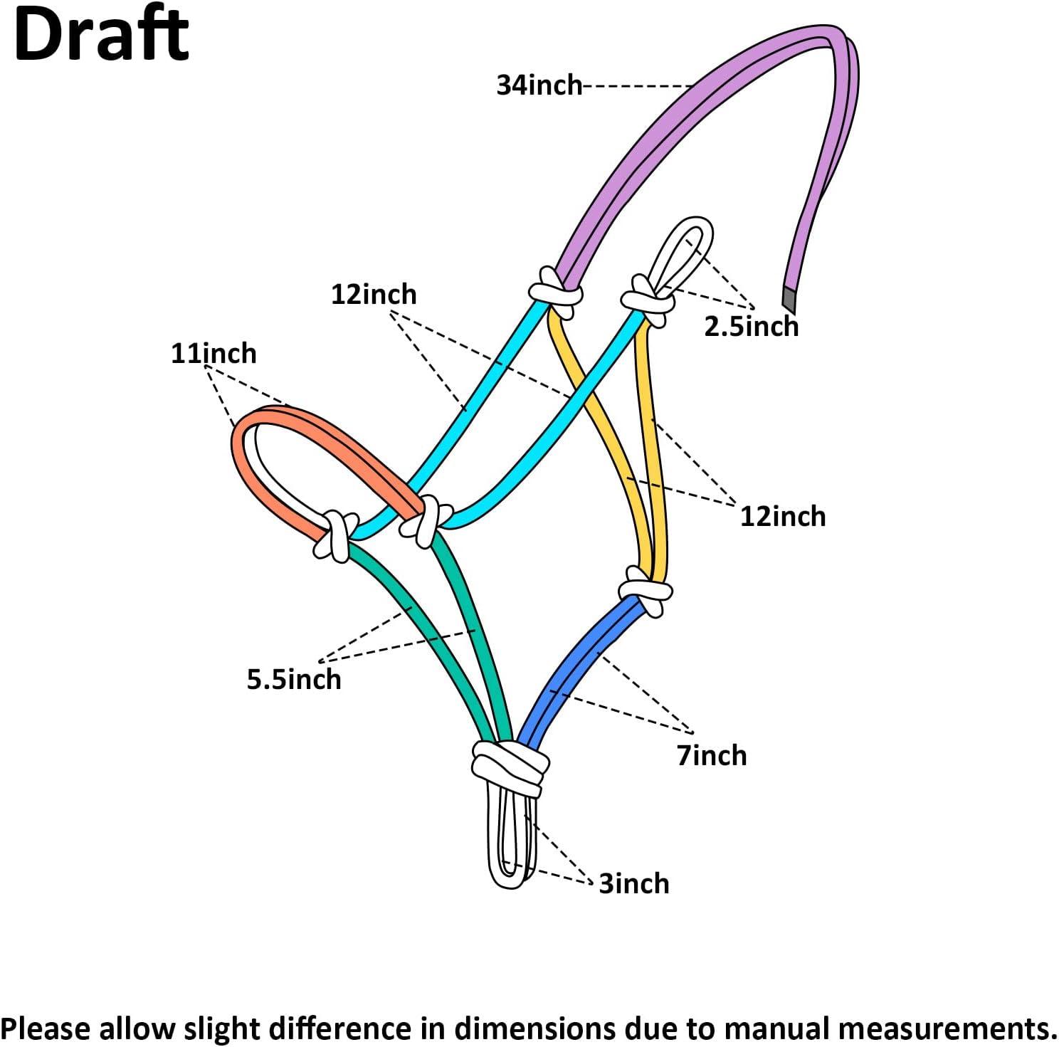 imageHarrison Howard Rope Halter for Horses Super Sturdy Training Halter with 2 Knot 14quot Stiff CordPurple