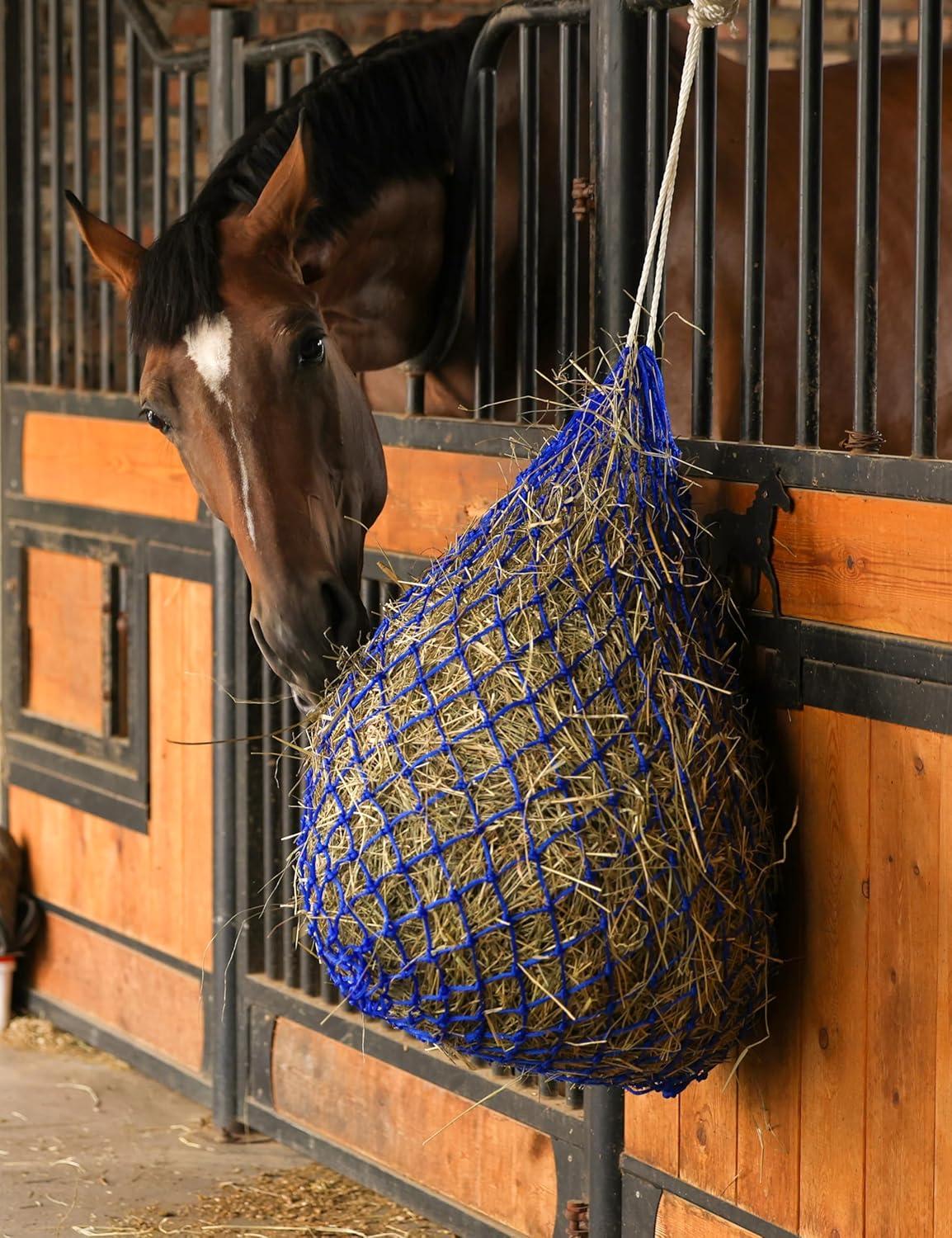 imageHarrison Howard Slow Feed Hay Net Horse 2 Pcs Horse Feeding Supplies Grass Green 40quot Length with 2quot HolesCombo