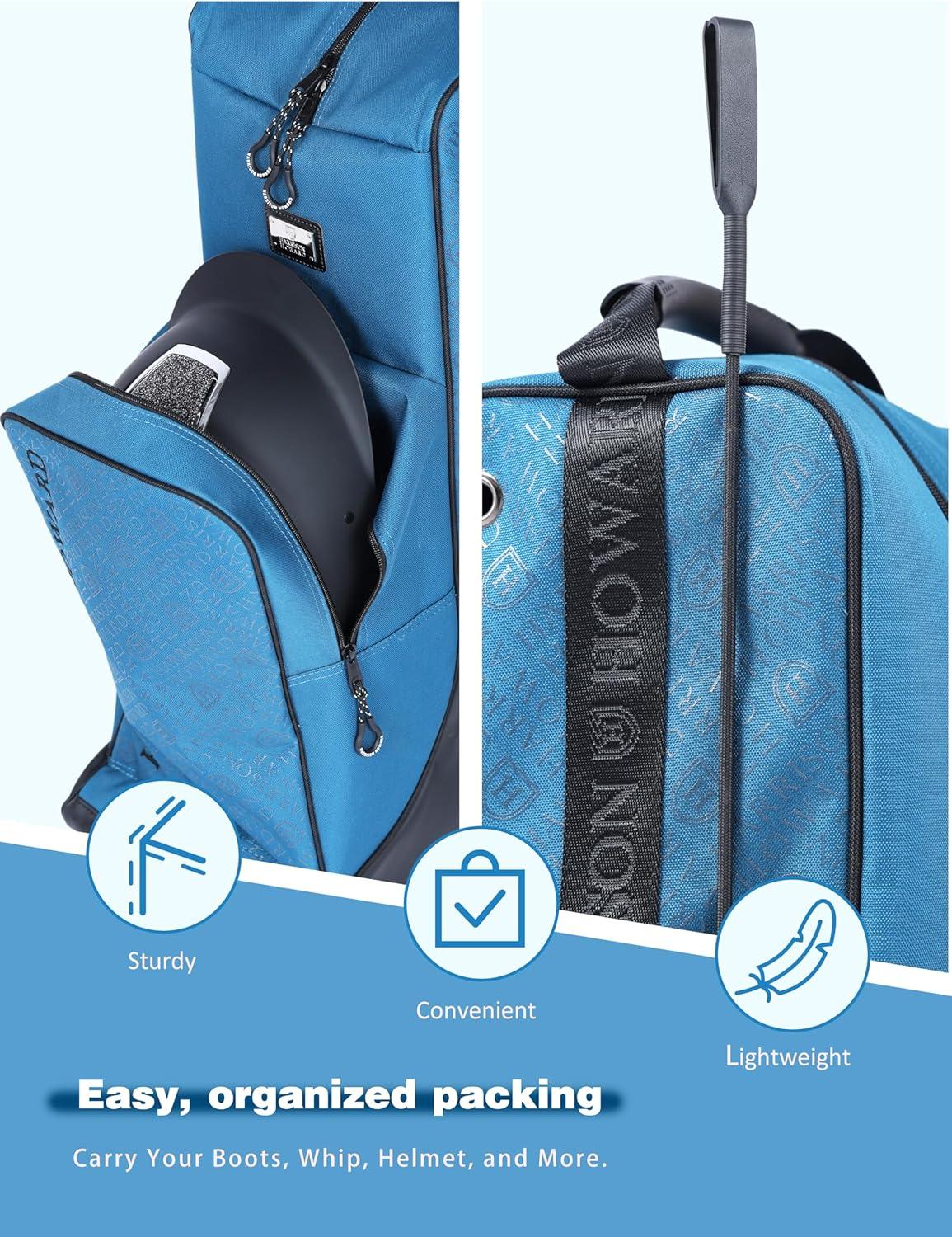 imageHarrison Howard Tall Boot Bag Equestrian Boot Travel Bag for Storing Helmet Horse Whip Accessories Boot Storage Bag BlackBlue