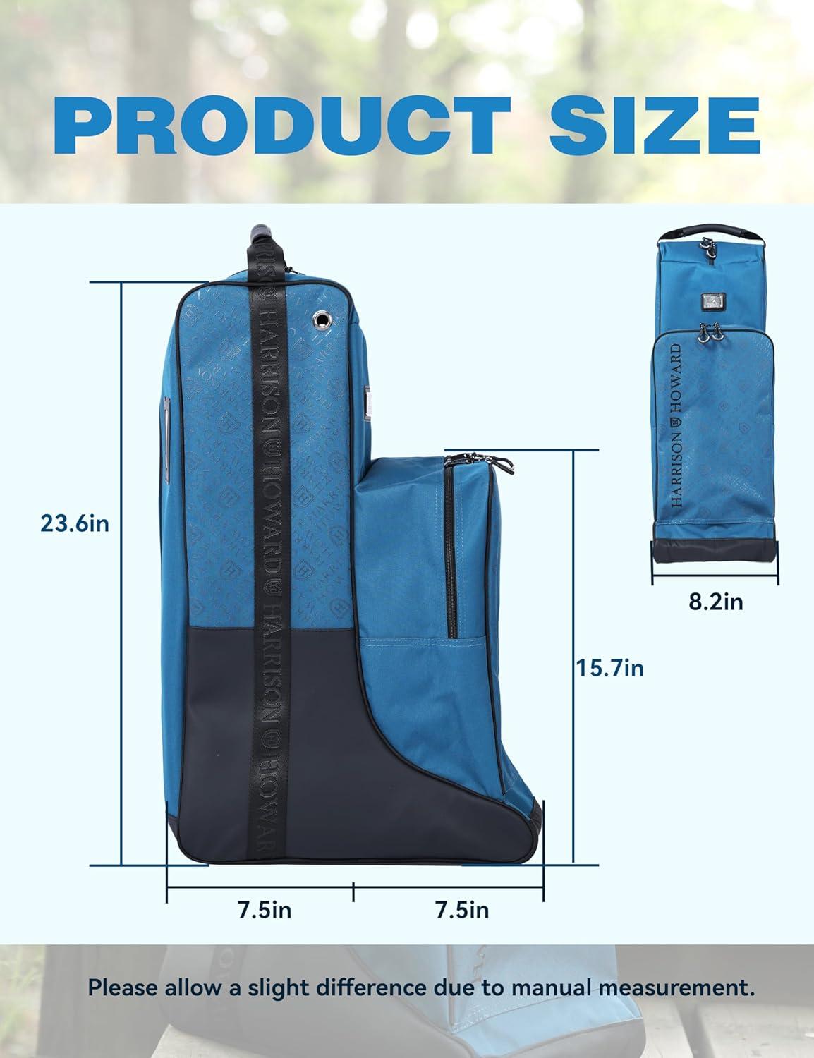 imageHarrison Howard Tall Boot Bag Equestrian Boot Travel Bag for Storing Helmet Horse Whip Accessories Boot Storage Bag BlackBlue