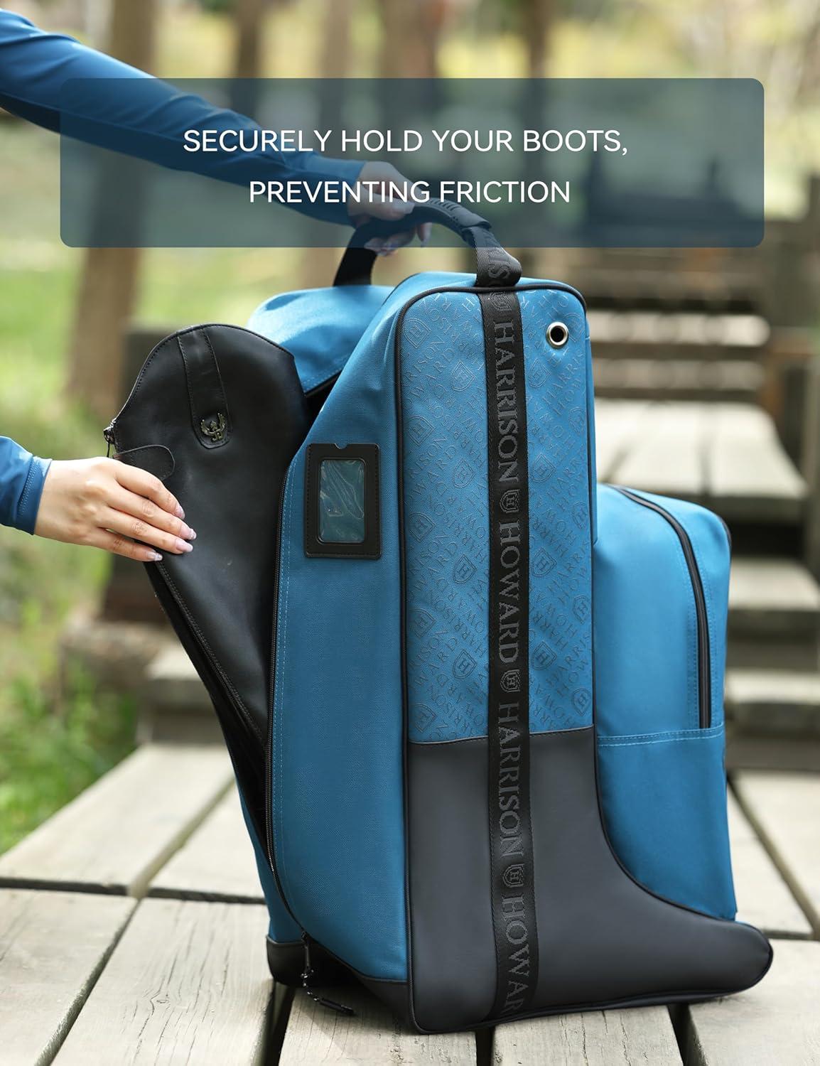 imageHarrison Howard Tall Boot Bag Equestrian Boot Travel Bag for Storing Helmet Horse Whip Accessories Boot Storage Bag BlackBlue