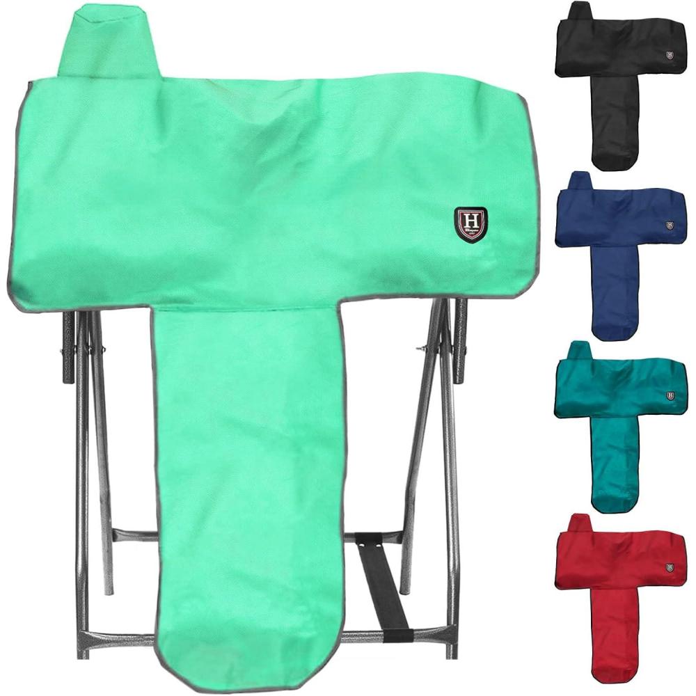 imageHarrison Howard 1680 Denier Reliable Protection LongLasting Build Fashionable Waterproof Western Saddle CoverMintMint