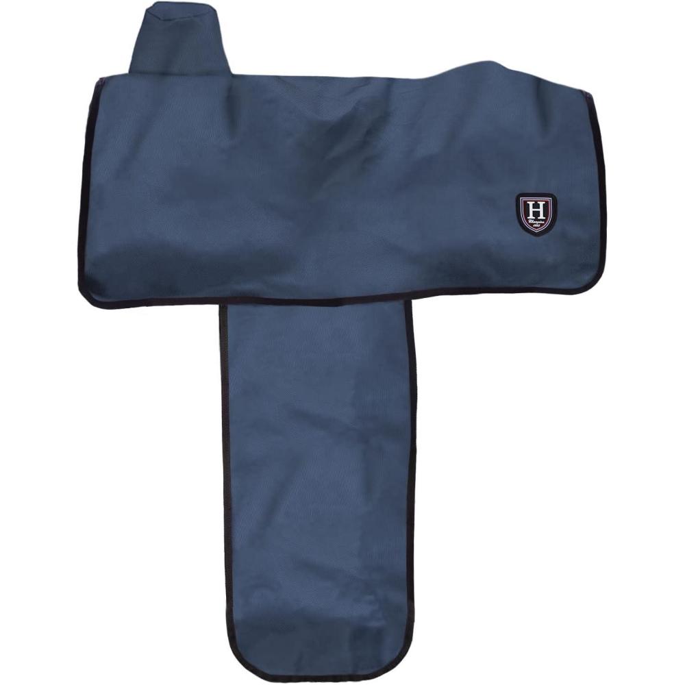 imageHarrison Howard 600 Denier SplashResistant Protective Saddle Cover Protection from Scratches Direct Sunlight and DustDebris Keeps Saddle in Pristine ConditionRedNavy