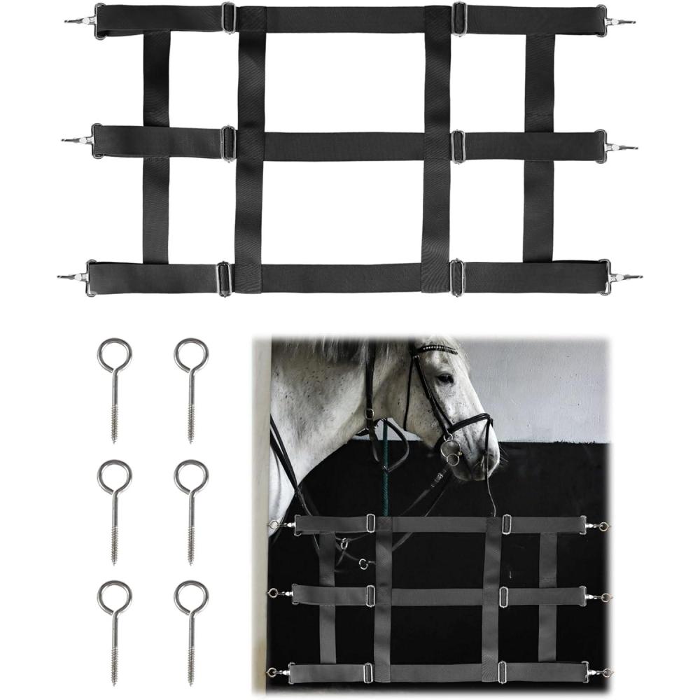 imageHarrison Howard Adjustable Poly 3Slat Stall Guards for Horse Barns Stall Guard for Horses Home Barn Use Stall Guard BlackBlack