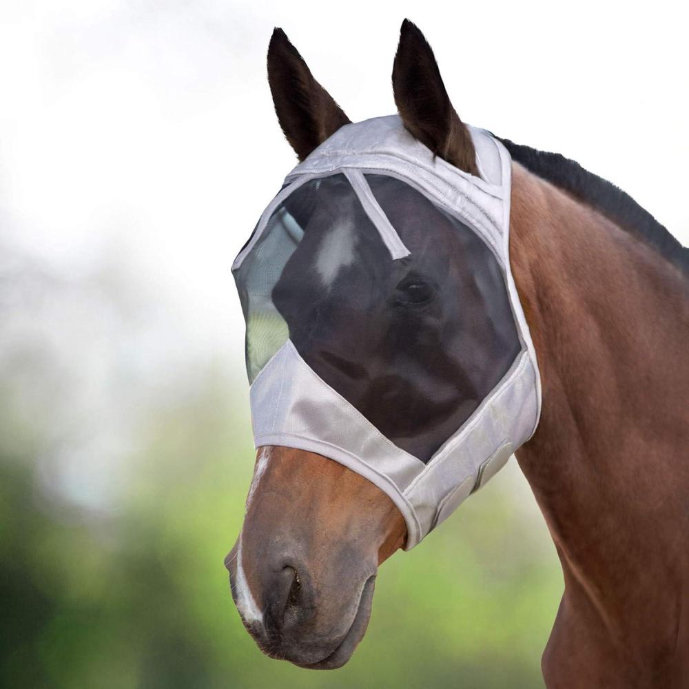 imageHarrison Howard CareMaster Horse Fly Mask Standard SilverPurple Retro Large Full SizeSilverBlack