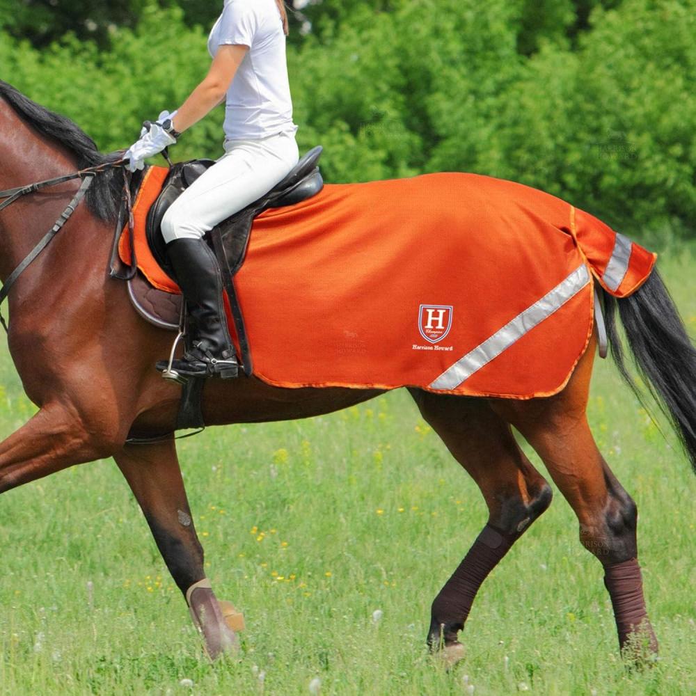 imageHarrison Howard Climax Horse Fly Rug Soft Mesh Air Permeability Fly Exercise Sheet Fly Protection for HorseVibrant Orange