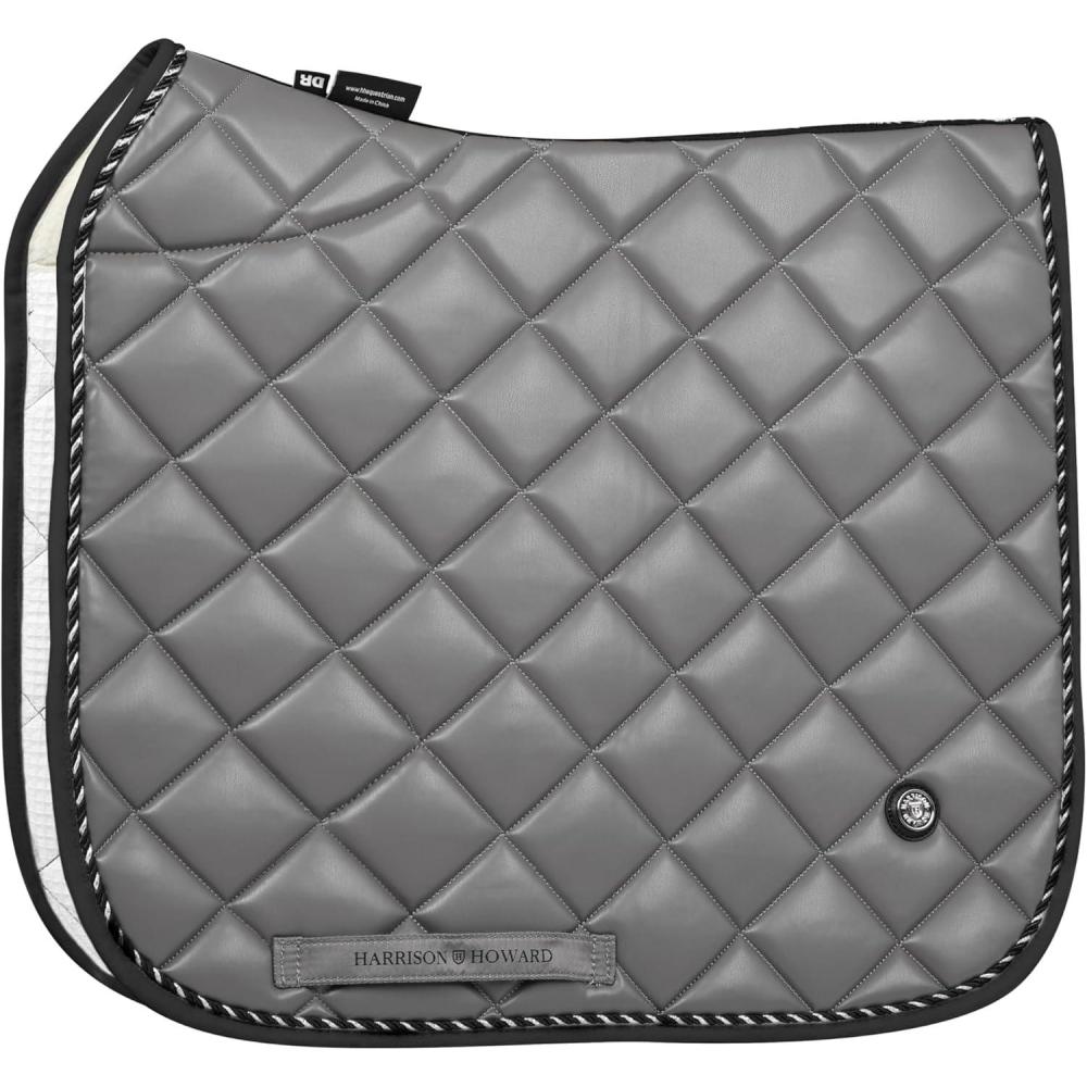 imageHarrison Howard Dressage Saddle Pad HighPerformance Leather Saddle Pad for Horse Riding with Excellent Shock Absorptiongray
