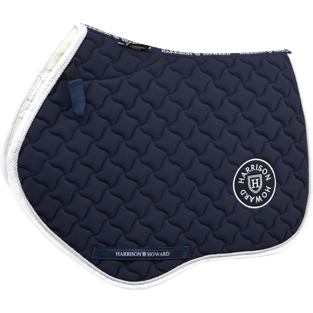 imageHarrison Howard English Saddle Pad for Horses Horse Riding Close Contact Saddle Pad NonSlip MoistureWicking Shock AbsorbingNavy