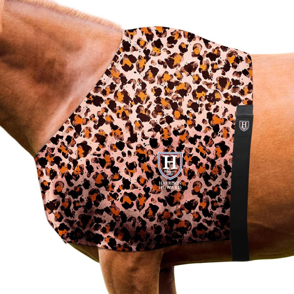 imageHarrison Howard HeatInsulating Breathable Stretchy Shoulder Guard Anti Rub Bib for Horse Feather Hues MClassic Leopard