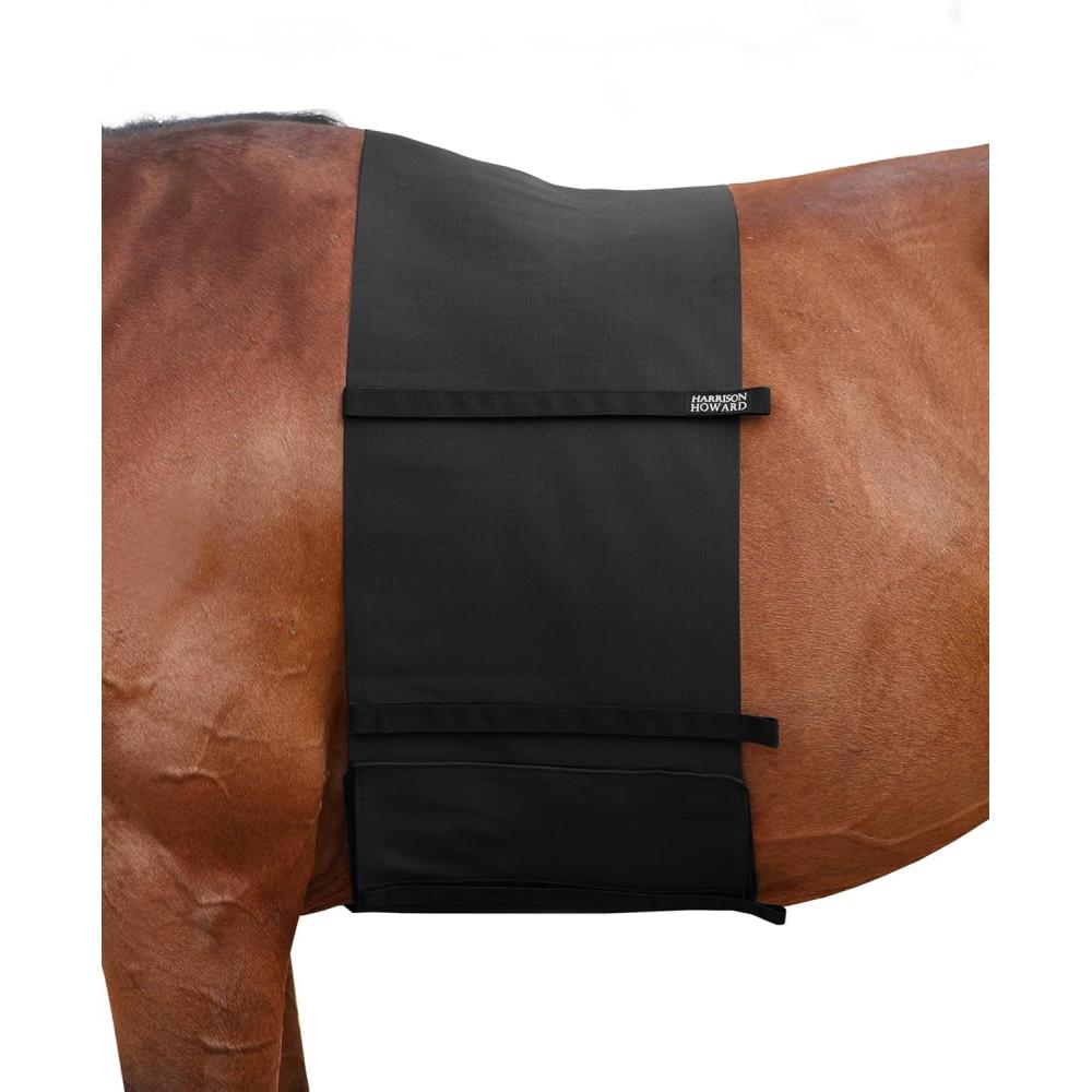 imageHarrison Howard Horse Belly Guard Body Bandage Wrap Spur Mark Protector Belly Cover Skin Guard CobBlack