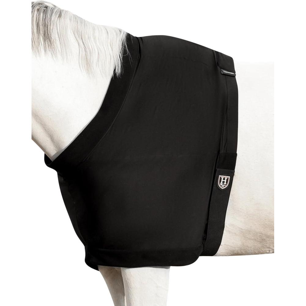 imageHarrison Howard Horse Shoulder Guard Thick Stretchy with Inner Soft Fleece Lining Adding Comfort Prevents Chafing Black MBlack