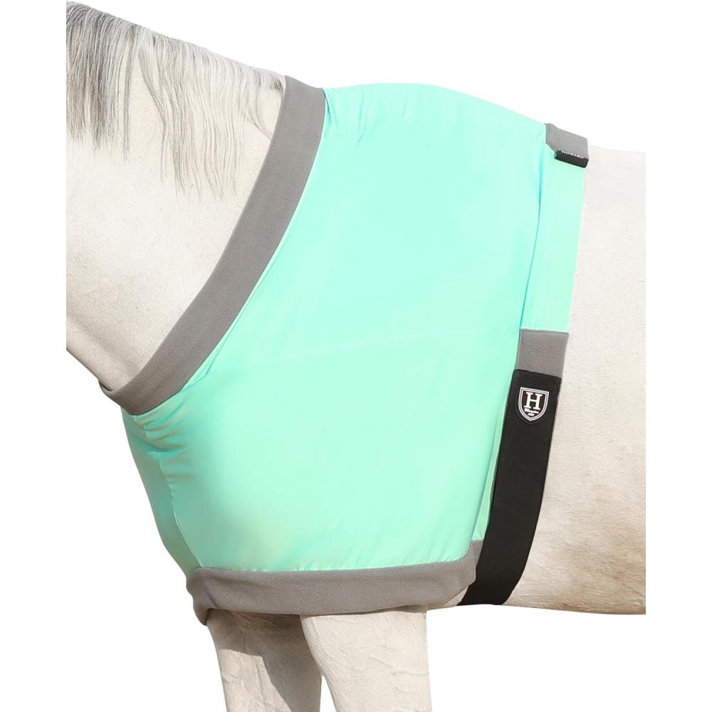 imageHarrison Howard Horse Shoulder Guard Thick Stretchy with Inner Soft Fleece Lining Adding Comfort Prevents Chafing Black MSummer Mint