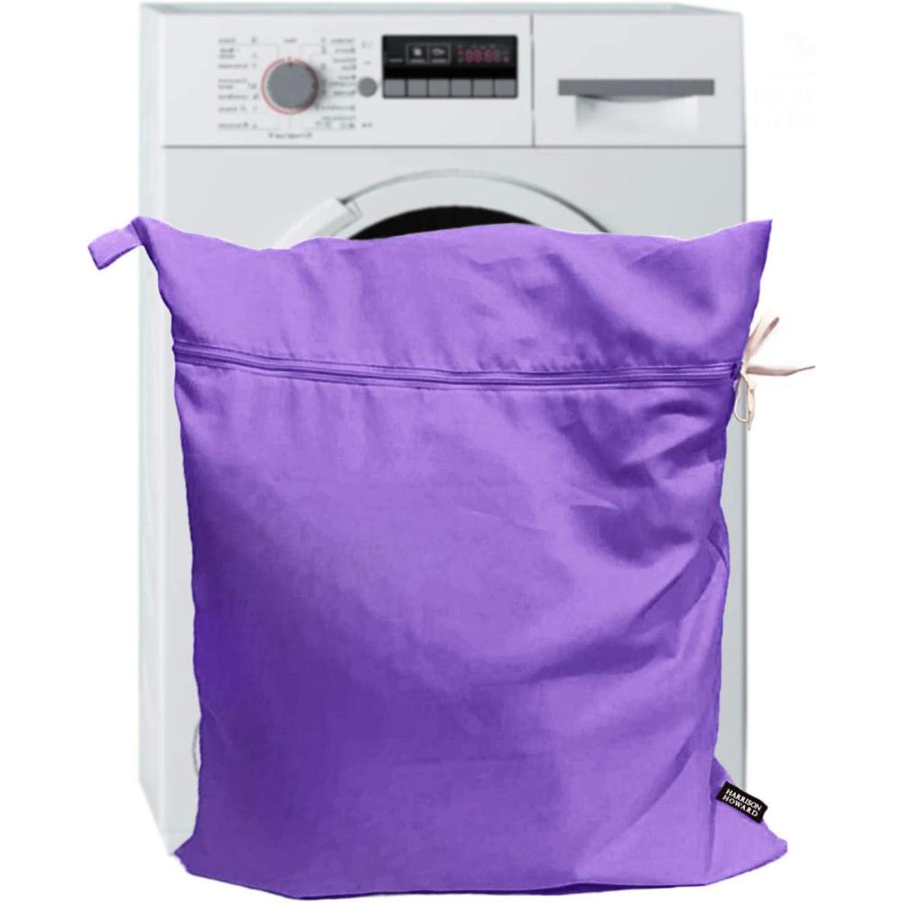 imageHarrison Howard Pet Washing Bag Dog Cat Horse Hair Laundry Bag for Rug Sheet Boots Pets Laundry Helper Jumbo 48L 78cm x 70cm Light PurpleLight Purple