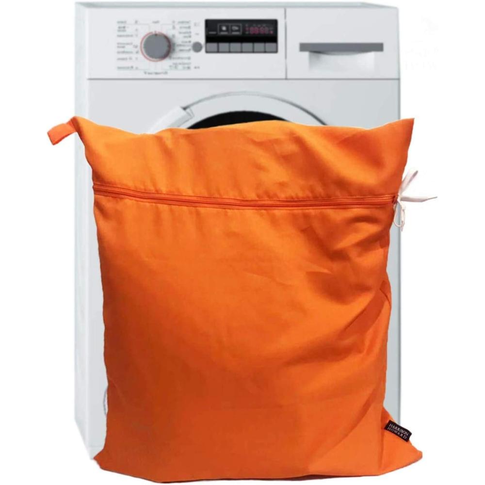 imageHarrison Howard Pet Washing Bag Dog Cat Horse Hair Laundry Bag for Rug Sheet Boots Pets Laundry Helper Jumbo 48L 78cm x 70cm Light PurpleOrange