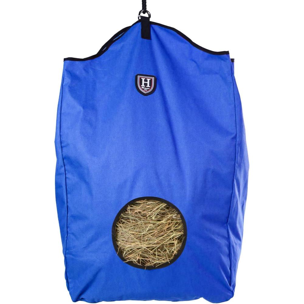 imageHarrison Howard Premium Durable Horse Hay Bag Slow Feed Hay Bag Waterproof Large Capacity Horse Tote BlueBlue