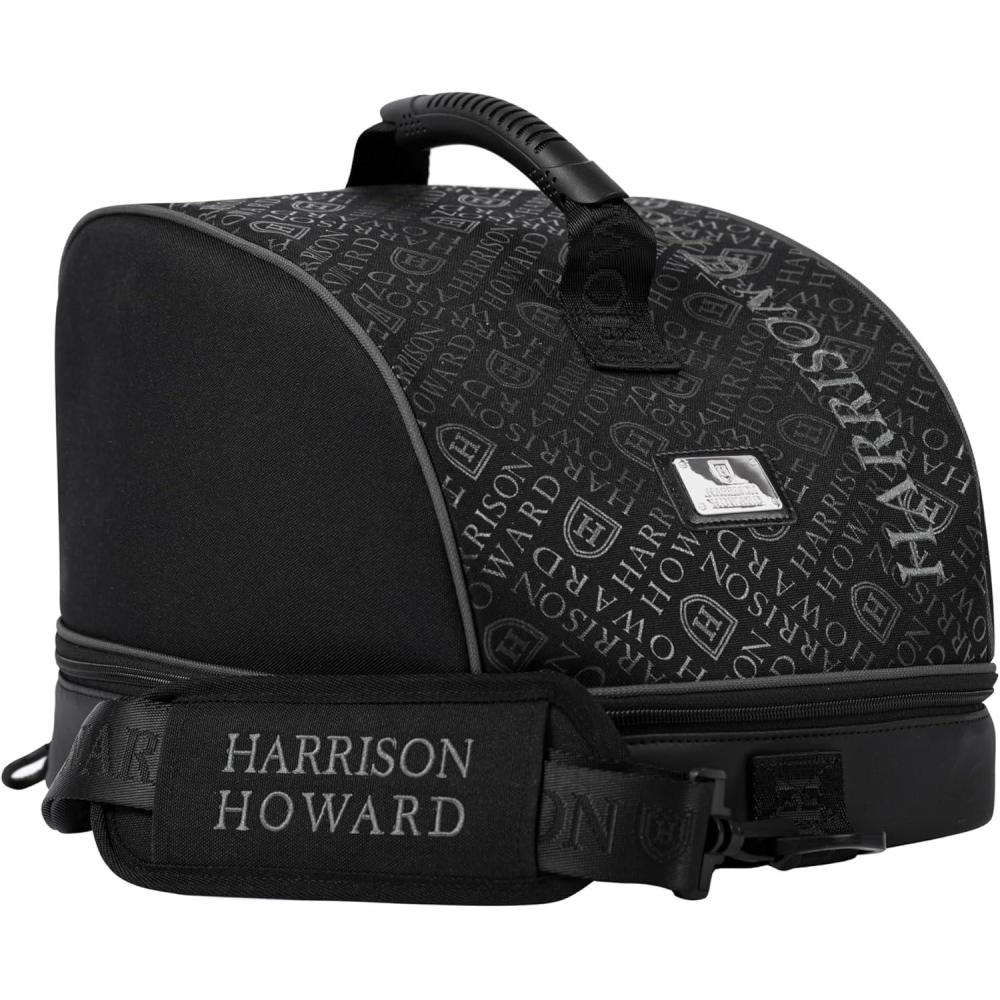 imageHarrison Howard Premium Helmet Storage Case Sturdy 600D Fabric Equestrian Helmet Bag Travel Gear for Horse Riders PinkBlack