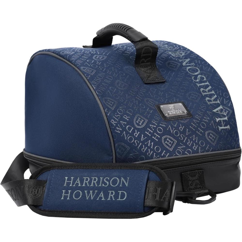 imageHarrison Howard Premium Helmet Storage Case Sturdy 600D Fabric Equestrian Helmet Bag Travel Gear for Horse Riders PinkNavy