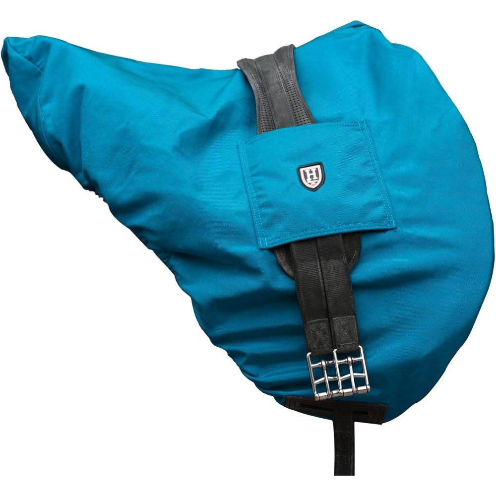 imageHarrison Howard Premium WaterproofBreathable FleeceLined Saddle Cover Scarlet RedAzure Blue