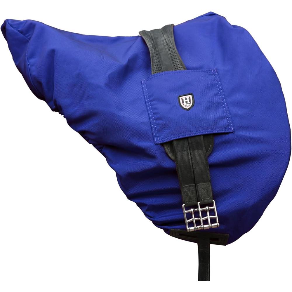 imageHarrison Howard Premium WaterproofBreathable FleeceLined Saddle Cover Scarlet RedChampion Blue
