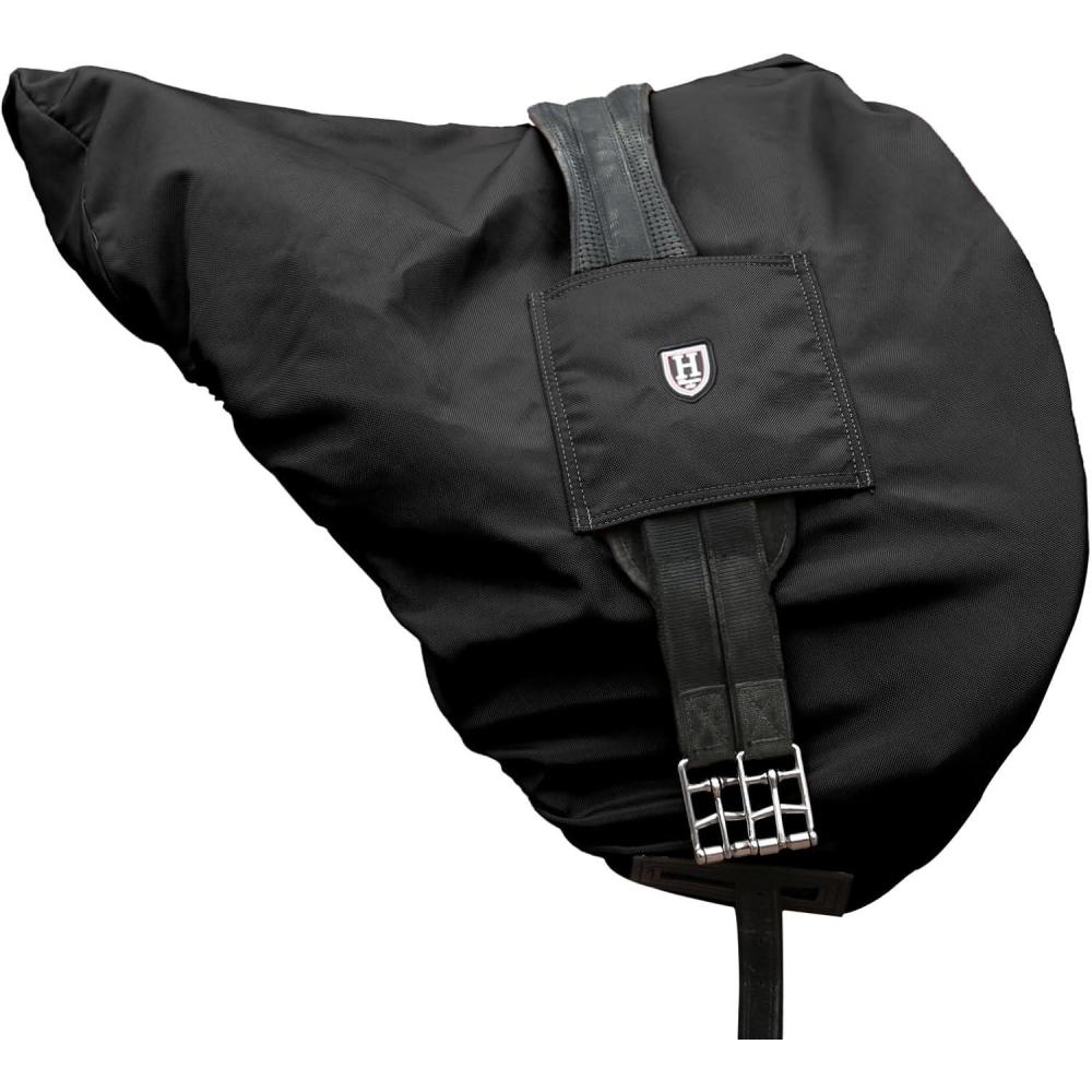 imageHarrison Howard Premium WaterproofBreathable FleeceLined Saddle Cover Scarlet RedMars Black