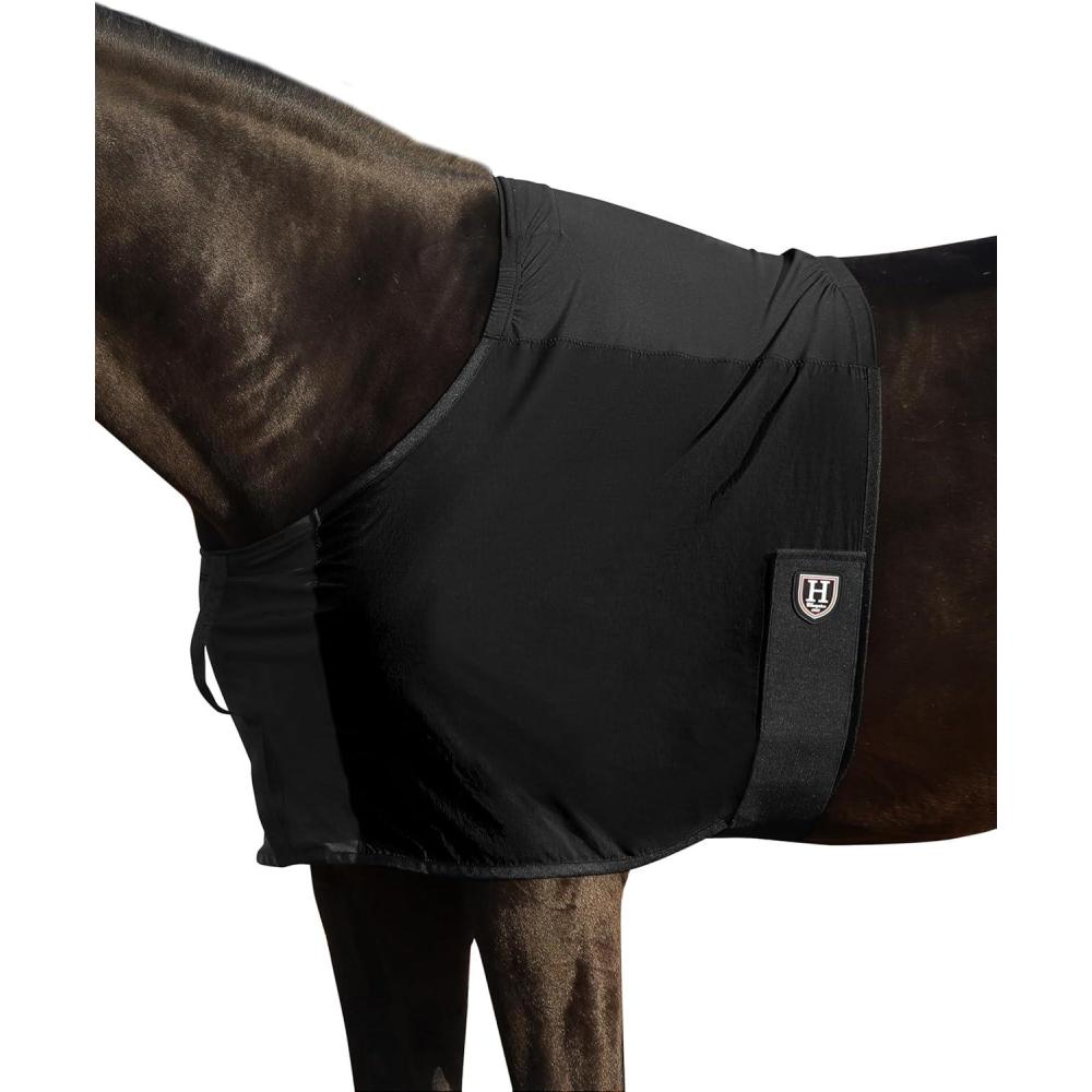 imageHarrison Howard Sleek Nylon and Stretch Horse Shoulder Guard Lightweight Comfortable Breathable Protective Chest Protector Summer Mint LBlack