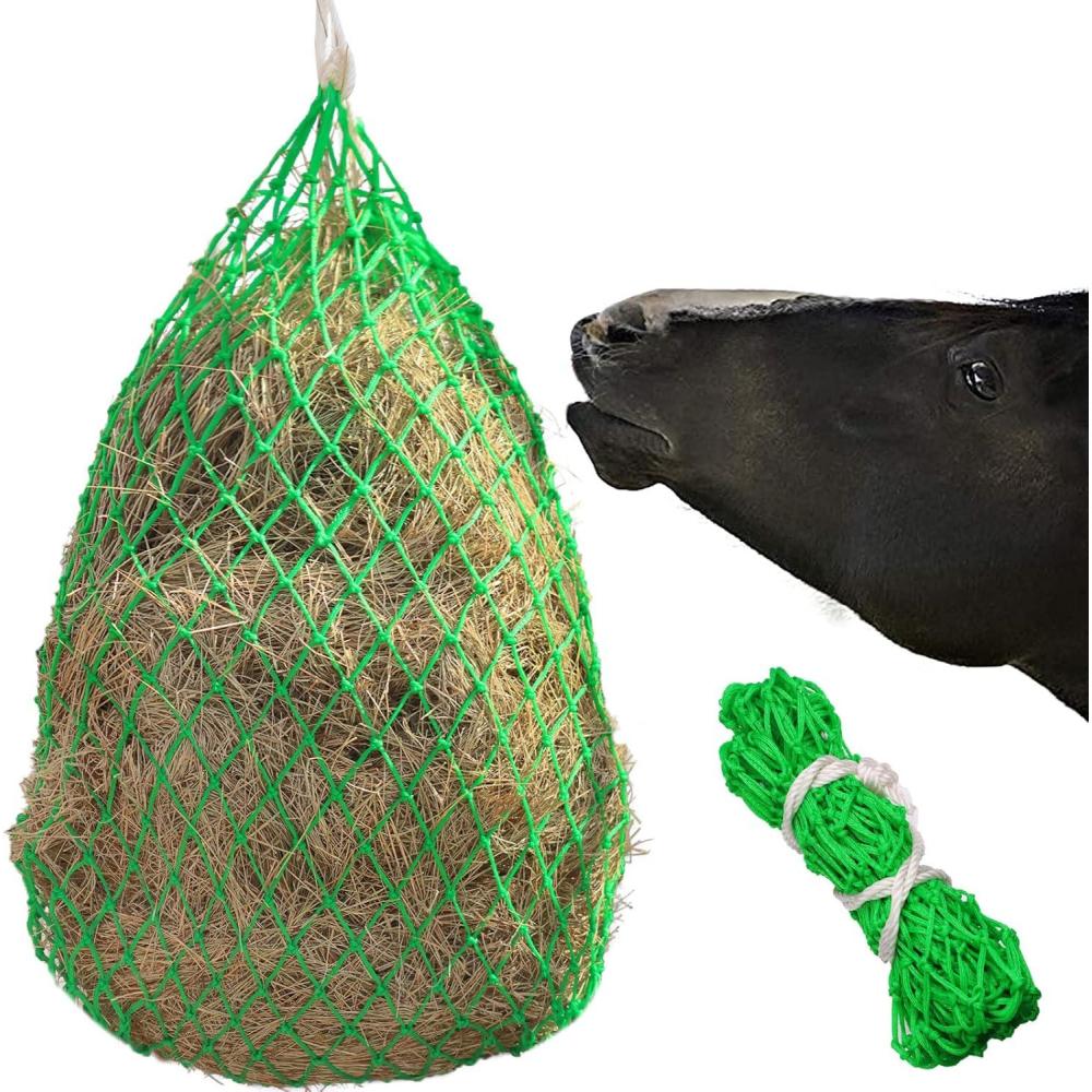 imageHarrison Howard Slow Feeder Hay Net for Horses and Goats  2quotx2quot Mesh for Controlled Grazing Bright Green