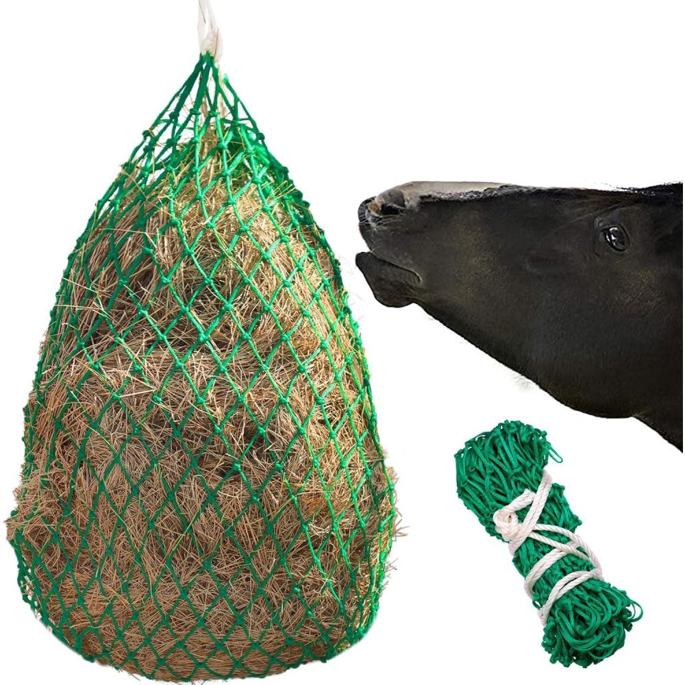 imageHarrison Howard Slow Feeder Hay Net for Horses and Goats  2quotx2quot Mesh for Controlled Grazing Grass Green