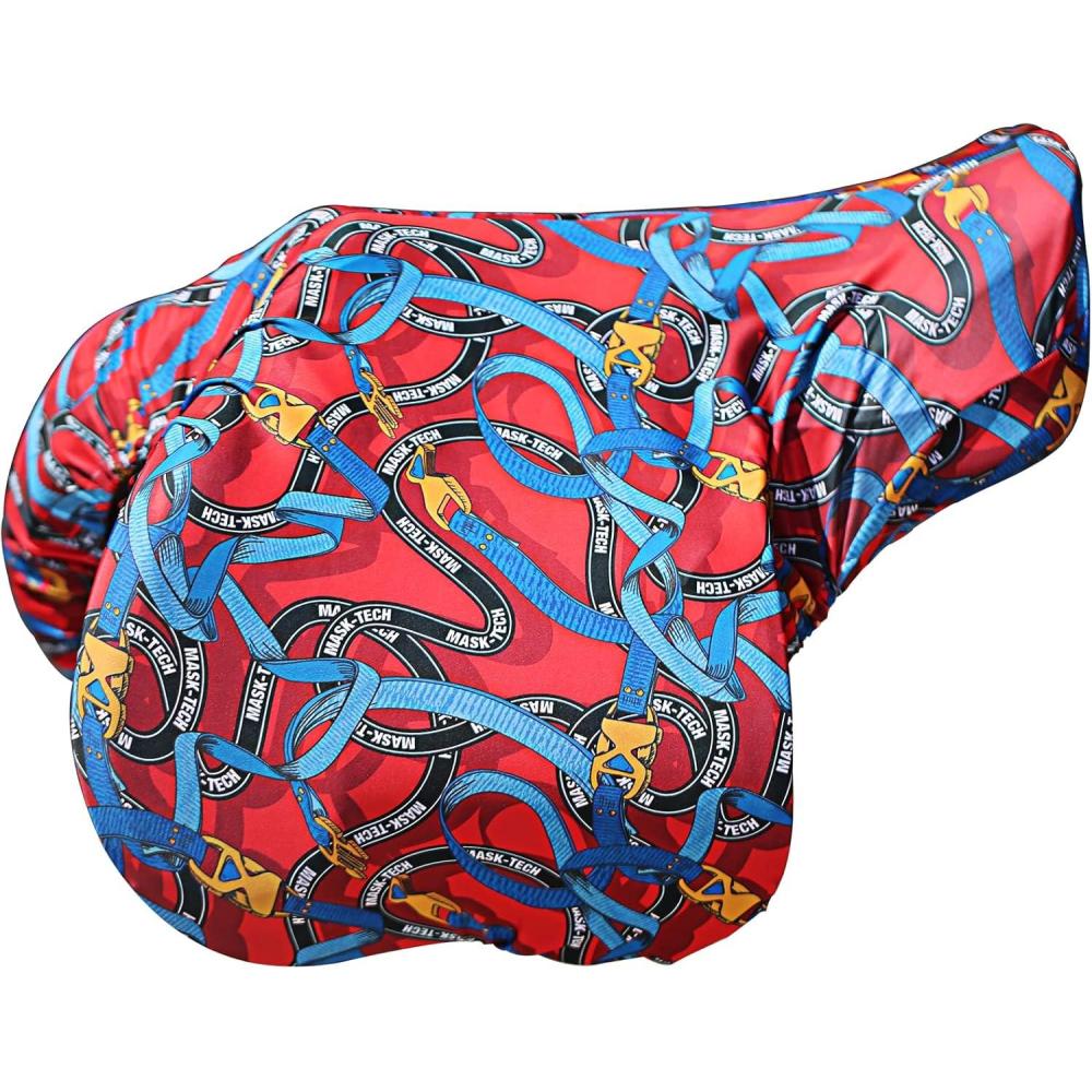 imageHarrison Howard Stretchy Saddle Cover Keep Saddle ScratchandDust Free MultiPrints GPCC Saddle CoverChic BlueEntwined