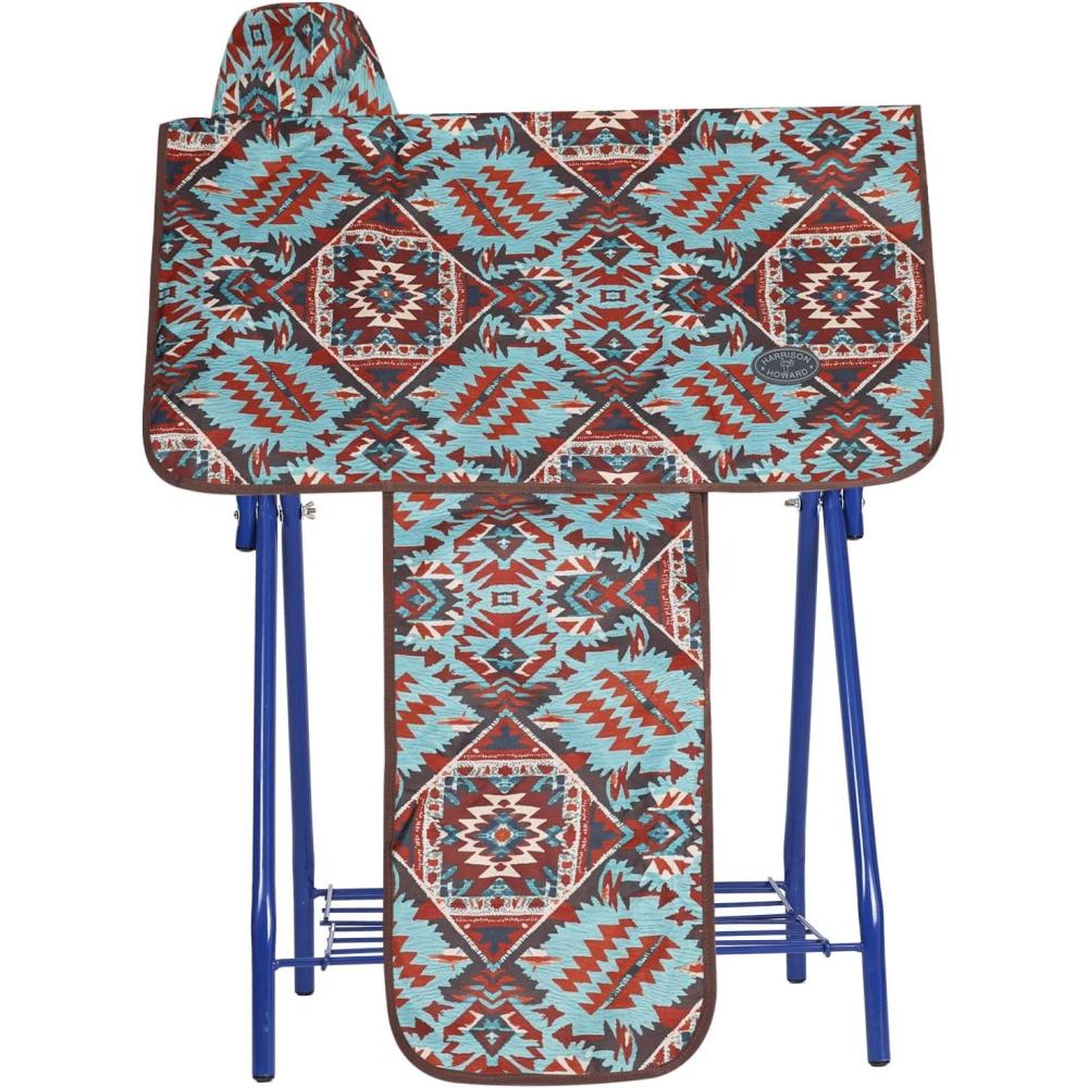 imageHarrison Howard Sturdy Waterproof Western Saddle Cover with Stylish Prints That Stand Out Keep Your Saddle in Pristine Condition Perfect for Showing or Riding EventsAztec Plains