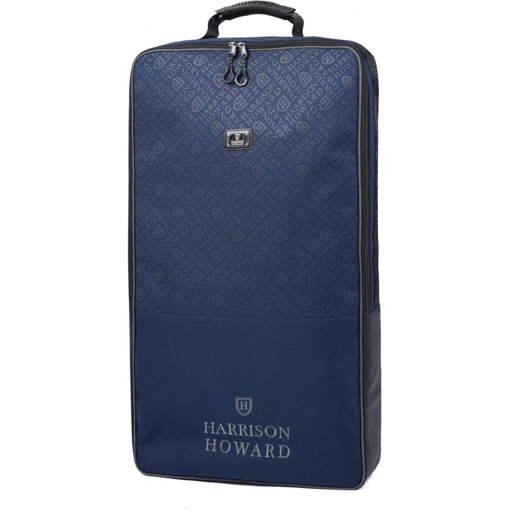 imageHarrison Howard Waterproof Bridle Bag Halter Bag for Horses with 3 Prong Tack Rack Sturdy Fabric Horse Tack Carry Bag BlueNavy