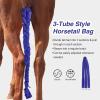 Harrison Howard 3 Tube Stretchy Fabrics Adjustable Closure Lightweight Horse Tail Bag for Horses Braid-in Tail Bag(Navy)