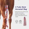 Harrison Howard 3 Tube Stretchy Fabrics Adjustable Closure Lightweight Horse Tail Bag for Horses Braid-in Tail Bag(Tribe Feather)
