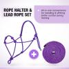 Harrison Howard 4 Knots Rope Halter with Lead(Purple)