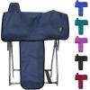 Harrison Howard 600 Denier Splash-Resistant Protective Saddle Cover Protection from Scratches, Direct Sunlight, and Dust/Debris Keeps Saddle in Pristine Condition-Red(Navy)