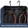 Harrison Howard Bridle/Halter Bag with 3 Prong Tack Rack Sturdy Waterproof Fabric Horse Tack Carry Bag-Navy(Navy)