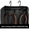 Harrison Howard Bridle/Halter Bag with 3 Prong Tack Rack Sturdy Waterproof Fabric Horse Tack Carry Bag-Navy(Piano Black)
