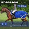 Harrison Howard Climax Horse Fly Rug Soft Mesh Air Permeability Fly Exercise Sheet Fly Protection for Horse-Champion Blue