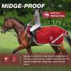 Harrison Howard Climax Horse Fly Rug Soft Mesh Air Permeability Fly Exercise Sheet Fly Protection for Horse-Crimson Red
