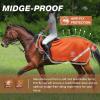 Harrison Howard Climax Horse Fly Rug Soft Mesh Air Permeability Fly Exercise Sheet Fly Protection for Horse-Vibrant Orange