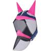 Harrison Howard Horse Fly Mask Long Nose with Ears Fuchsia/Navy M Cob(Fuchsia/Navy)